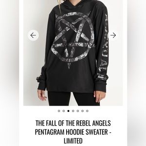 Blackmilk clothing the fall of the rebel angels pentagram hoodie sweater